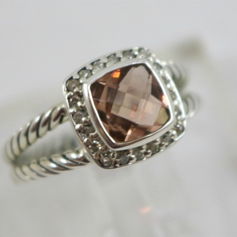 DAVID YURMAN Smoky Quazt Diamond Albion Ring, 6.75